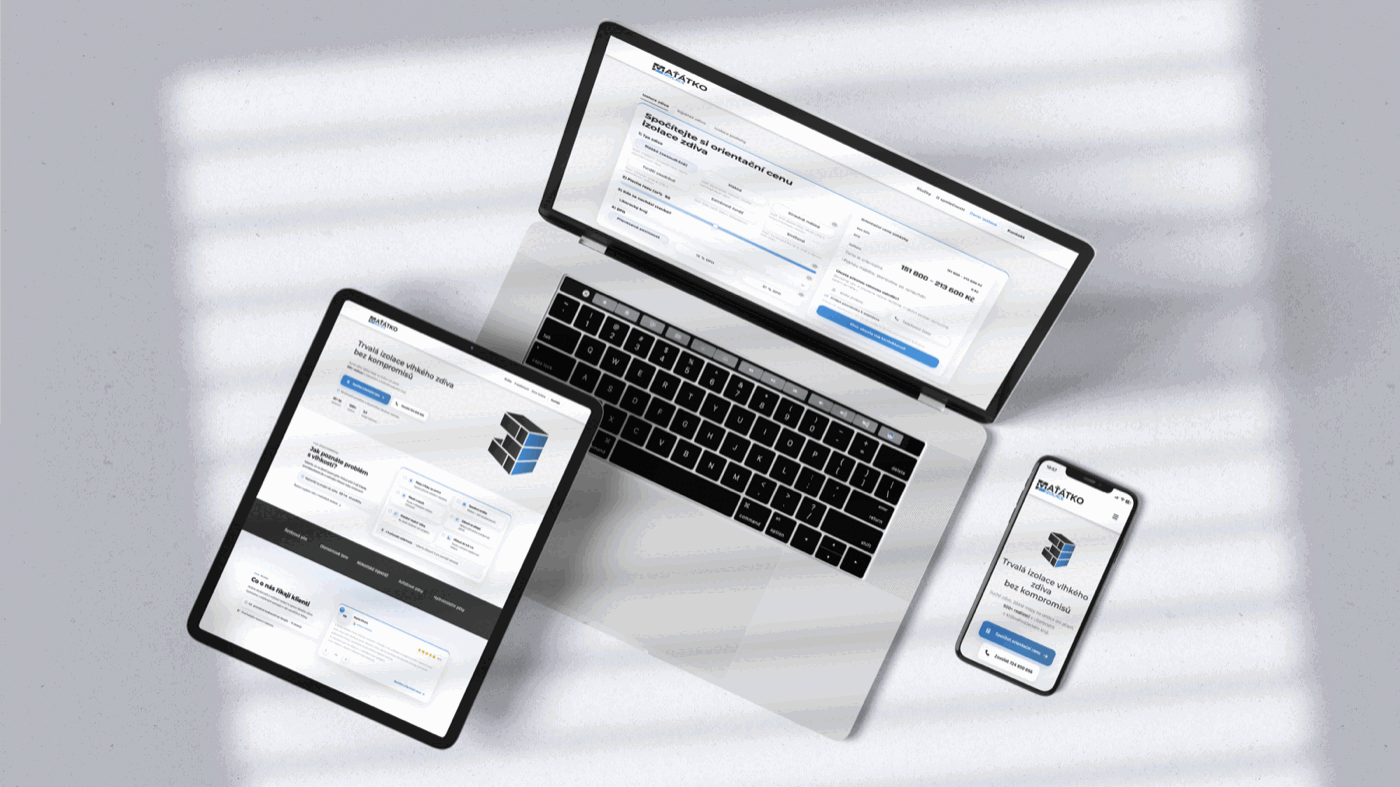 Náhled projektu Maťátko izolace — web s&nbsp;cenovou kalkulačkou: +231 % CTR z&nbsp;Google