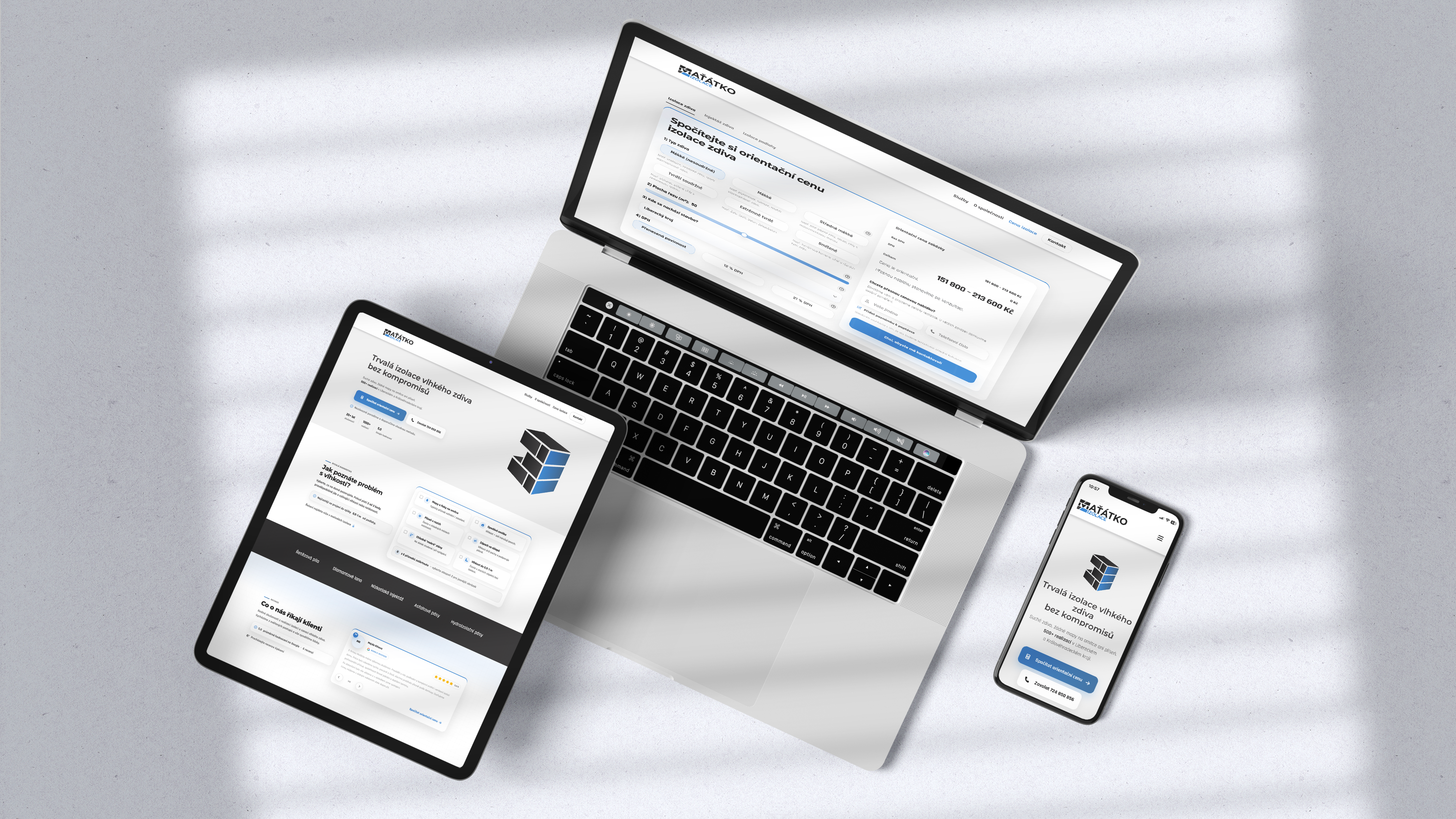 Náhled projektu Firemni prezentace: Web s chytrou kalkulačkou cen